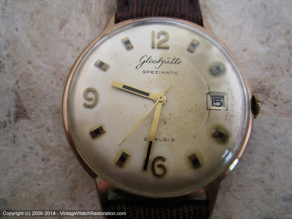 Rare East German Glashutte Spezimatic with Date, Automatic, Very Large 36.5mm