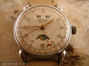 Complicated Gotham Date-O-Matic Moonphase, Manual, Large 35mm