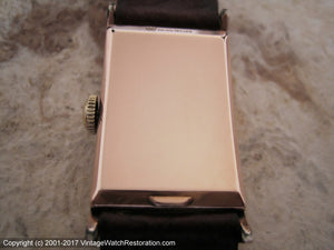 Gruen Precision with Salmon Dial in Rose Gold Curvex Case, Manual, 20x37.5mm