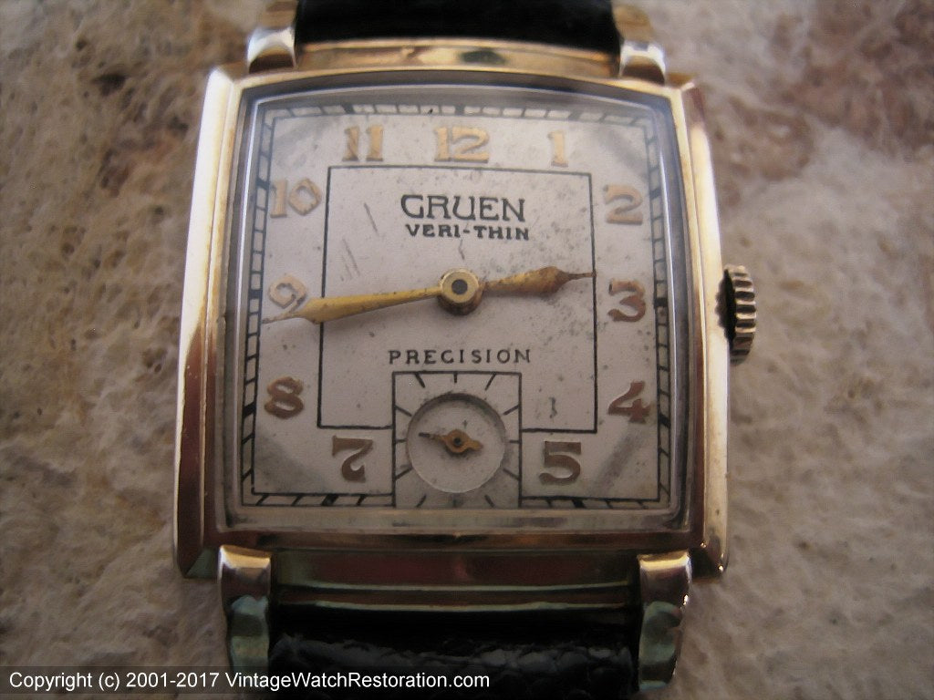 Gruen Veri-Thin Precision Cal 405 in Square Case, Manual, 26x28mm