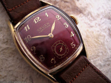 Load image into Gallery viewer, Gruen Veri-Thin Tonneau with Ruby Red Dial, Manual, 27.5x37.5mm
