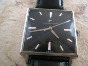 Oversize Square Black Dial Hamilton, Manual, Square 29x29mm