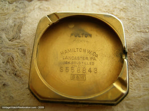 Hamilton "Fulton" Gold Square - A Little Gem, Manual, 26.5x37mm