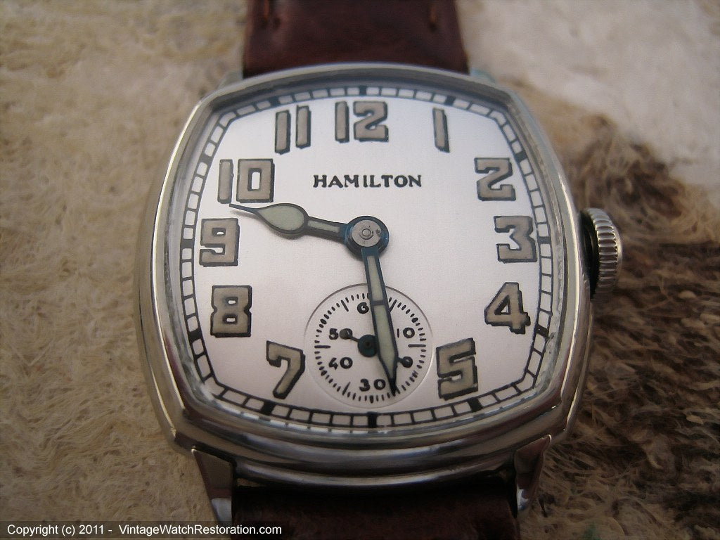 Hamilton Silver Dial Square Barrel Beauty, Manual, 29.5x32.5mm