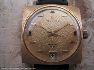 Helbros 'Invincible' German Made with Date and in Sixties Style, Manual, 31x31mm