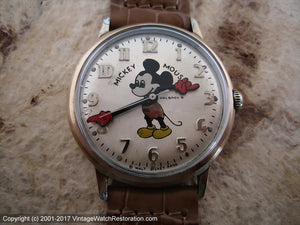 Large Size Helbros Mickey Mouse, Manual, Large 34mm