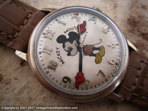 Large Size Helbros Mickey Mouse, Manual, Large 34mm