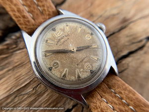 Hamilton Illinois with Cool Rusty Patina Dial and Golden Raised Markers, Automatic, 32mm