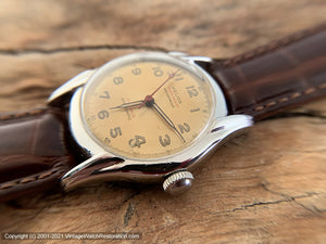 Helios Military Style with Melon Dial, Shock Resistant in a Fabulous Art Deco Case, Automatic, 30mm