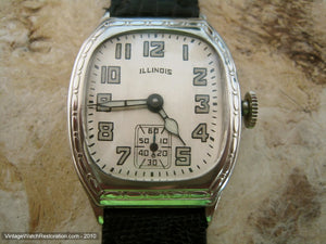 Minty Illinois 'Beau Brummel' White Gold Filled, Manual, 28.5x38mm