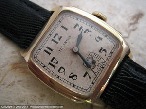 Illinois 'Derby' with Original Soft Parchment Moderne Dial, Manual, 27x33mm