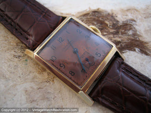 Square Imperial with Dark Copper Dial, Manual, 23.5x32.5mm