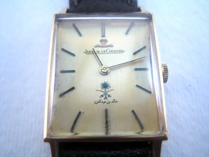 18K Gold Jaeger-LeCoultre Tank with Royal Saudi Emblem, Manual, 24x29mm