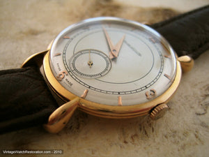 Elegant and Rare Jaeger Lecoutre 18K Rose Gold with Tear Lugs, Manual, Large 35.5mm