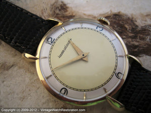 Large Format 18K Gold Two-Tone Jaeger LeCoultre Splendor, Manual, Very Large 36mm
