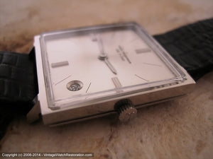 Large Square Jules Jurgensen with Unusual Date Set at 4:30, Manual, 30x30mm