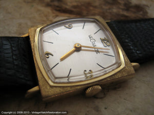 Minty Square 'TV Style' LeCoultre in 14K Gold Case, Manual, 26x26mm