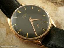Load image into Gallery viewer, Longines 18K Pink Gold Black Dial Beauty, Manual, Large 34mm

