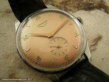 Load image into Gallery viewer, Huge Longines Copper Dial with Gold Markers, Manual, Huge 37.5mm
