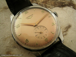 Huge Longines Copper Dial with Gold Markers, Manual, Huge 37.5mm