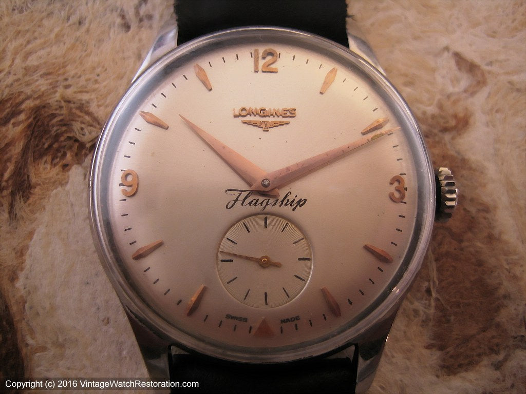 Huge Longines Flagship with Rose Gold Highlights Manual Huge