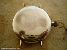 Load image into Gallery viewer, Large Sterling Silver Porcelain WWI Trench in Rare Borgel Case, Manual, Very Large 35.5mm

