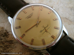 Golden Dial Longines Silver Arrow, Manual, Very Large 35mm