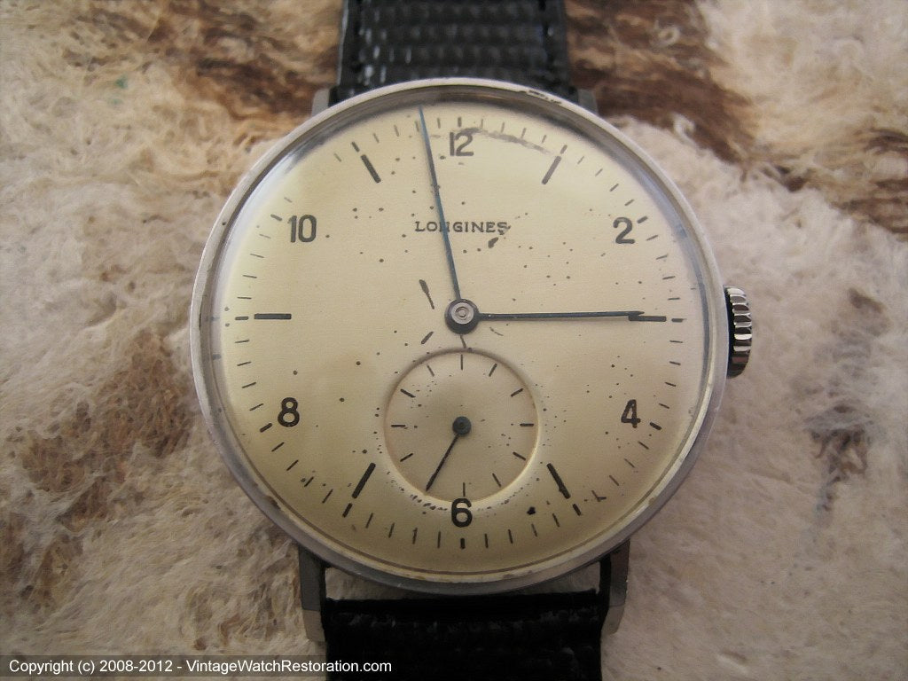 Early Longines Original with Large Bronze Dial , Manual, Large 35.5mm