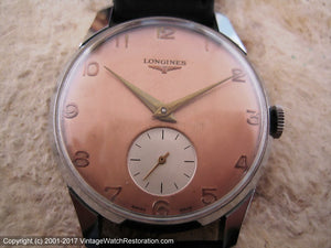 Longines Copper Dial with White Sub-Dial, Manual, Large 35mm
