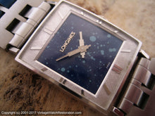 Load image into Gallery viewer, Longines Rectangular Blue Constellation Dial with Art Deco Hands, Manual, 24x28mm
