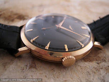 Load image into Gallery viewer, Longines 18K Rose Gold Case with Black Dial, Manual, Large 37mm
