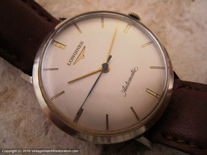 Magnificent Longines Dress with Pearl-White Dial, Automatic, 32.5mm