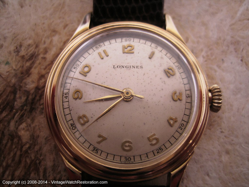 Very rare WWII era Longines 14K Gold Cal 23M Manual 33mm