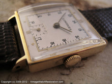Load image into Gallery viewer, 14K Gold Square Longines Roman 24-Hour Dial, Manual, 25.5x35mm
