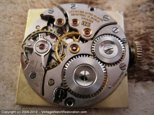 14K Gold Square Longines Roman 24-Hour Dial, Manual, 25.5x35mm