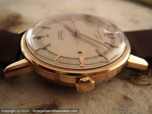 Gem Rose Gold Longines Conquest Automatic with Date at Twelve, Manual, Large 35mm