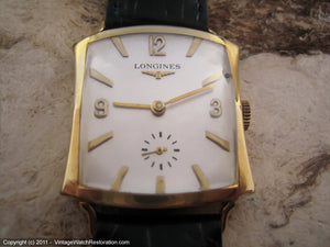 Longines Most Unusual Flared Tank-Shaped Case, Manual, Flared Rectangular