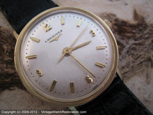 Load image into Gallery viewer, 14K Gold Longines with &#39;Coin Edge&#39; Design Around Bezel, Manual, Large 34mm
