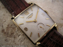 Load image into Gallery viewer, Classy Dimpled Square Longines 14K Gold with Deco Lugs, Manual, 26x38mm
