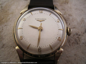 Longines Pie Pan Style Ivory Dial with Elongated Lugs, Manual, 34mm