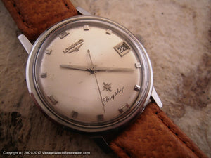 Longines 'Flagship' Model with Original Silver Dial and Date, Manual, Large 35mm