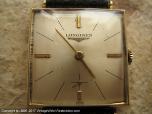 Longines Square Silver Dial, Manual, 26x26mm