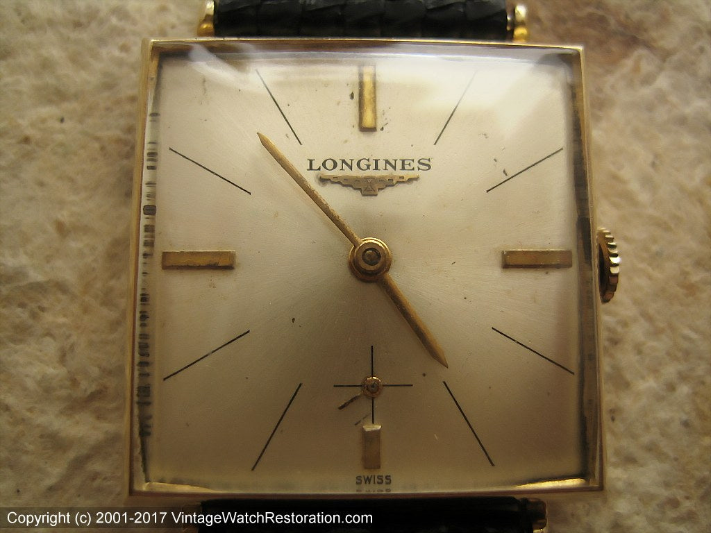 Longines Square Silver Dial, Manual, 26x26mm