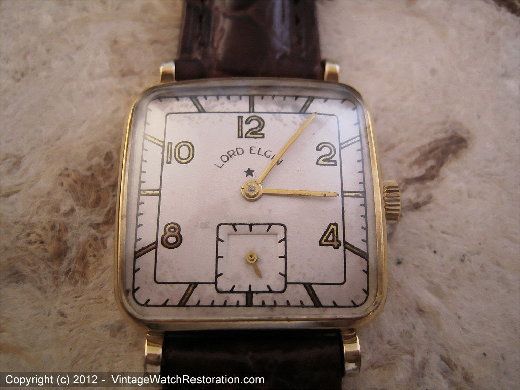 lord elgin vintage dress watch octagon shape mens 1928 USA Art Deco Gents empressissi The watch houses a strong hi grade 556 manual wind movement with sub seconds Elgin 12Size Pocket Watch