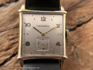 Longines Silver Dial with Square Case with Rounded Edges, c.1945, Manual, 27x38mm