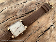 Load image into Gallery viewer, Longines 14K Gold Square Case, Double Bear Claw Lugs, Roman Numeral Dial, c.1946, Manual, 26x35mm
