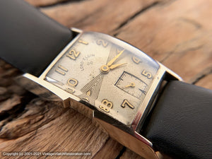 Lord Elgin Art Deco with "Whisker" Design on Dial, Bolt Lugs,  Manual, 24x39mm