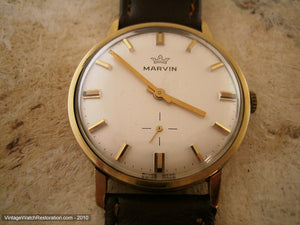Minty Thin Parchment Dial Marvin, Manual, Large 34mm