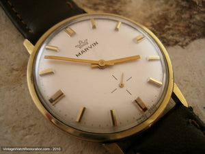 Minty Thin Parchment Dial Marvin, Manual, Large 34mm