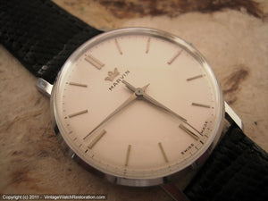 Classic Marvin NOS Pearl White Dial Gem, Manual, Very Large 35mm